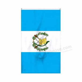 Bandiera nazionale guatemala appesa su ordinazione all'aperto 3x5ft di stampa nazionale all'ingrosso all'ingrosso di basso prezzo