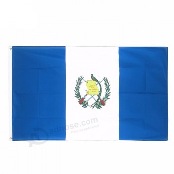 100% polyester duurzame 3x5ft custom guatemala vlag met 2 stuks doorvoertules