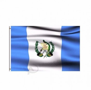 Logotipo da empresa impressão completa eleição país decoração 3X5 bandeira guatemala, celebração bandeira guatemala personalizado
