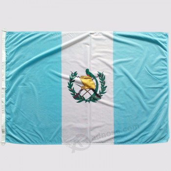 Alta calidad barato 68D poliéster 3x5 bandera nacional de vuelo de guatemala