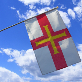 14x21cm guernsey hand held flag with plastic pole