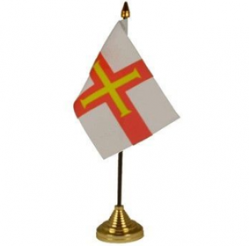 Bandera de escritorio de reunión de mesa de Guernsey de poliéster personalizado