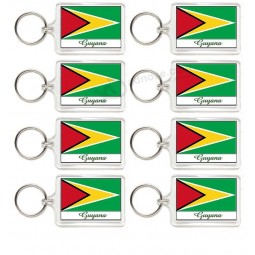 Gary Overton 8 Souvenir Guyana Flag Double Sided Acrylic Key Rings 2 Wholesale Lot (Medium)