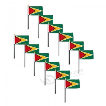 bandera de Guyana de alta calidad personalizada al por mayor 4 x 6 pulgadas - 12 PK
