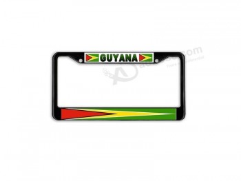 First Rober Guyana Flag Black Metal Car Auto License Plate Frame