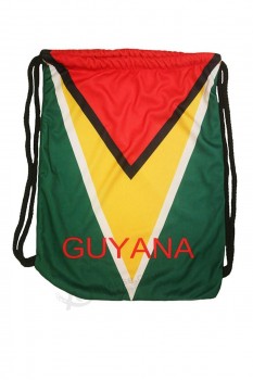 Guyana Country Flag Drawstring Knapsack Bag .. 14