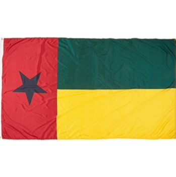 印刷されたギニアビサウ国旗バナーギニアビサウの旗