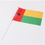 14x21cm guinea-bissau hand held flag with plastic pole