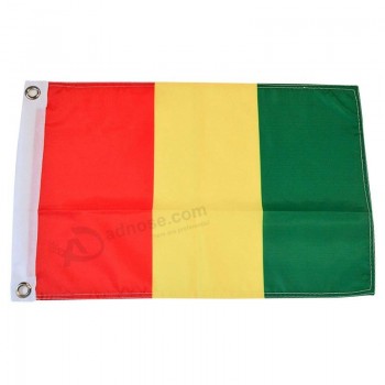 기니 폴리 에스터 국기 깃발 흔들며 퍼레이드 기니 외부 (12 인치 x 18 인치 밧줄 고리 깃발)