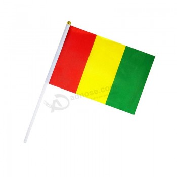 Hand Held Guinea Flag Guinean Flag Stick Flag Small Mini Flag 50 Pack Round Top National Country Flags