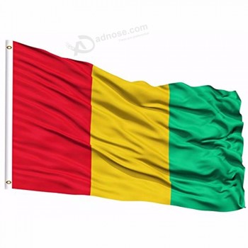 2019 guinea national flag 3x5 FT 90x150cm banner 100d poliestere personalizzato bandiera gommino in metallo