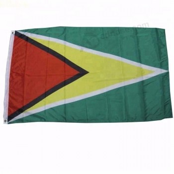 tamanho padrão 3 * 5ft poliéster bandeira bandeira da guiana