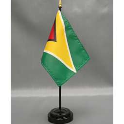 al por mayor bandera de mesa de Guyana con base de matel