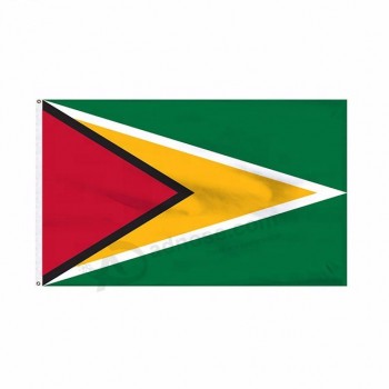Venda por atacado 100% poliéster 3x5ft guyanese bandeira da guiana
