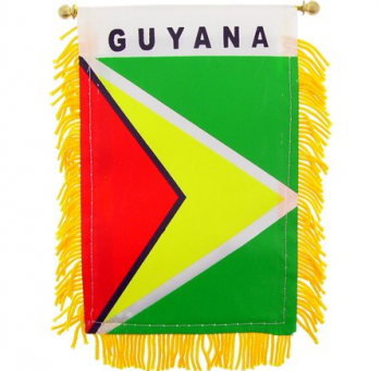 Custom Car Rearview Window Guyana bandera colgante