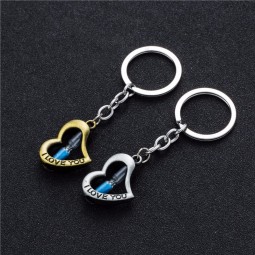 portachiavi cuore romantico clessidra auto Portachiavi anelli copri portachiavi Porta chiavi per uomo Accessori per ciondoli da donna