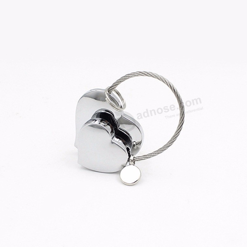 Creative-Metal-Alloy-Shape-Double-Heart-Couple-Keychain-Wire-Rope-Key-Ring-Key-Holder-Car-Souvenir (1)