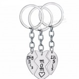 3 stks / set Mom Sis sleutelhanger gebroken liefde hart hanger sleutelhanger sleutelhanger Voor moeder zus vrouwen sieraden verjaardagscadeau