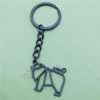 New Chow-Chow Schlüsselanhänger Mode geometrischen Schmuck Chow-Chow Auto Schlüsselbund Tasche Schlüsselring für Frauen Männer