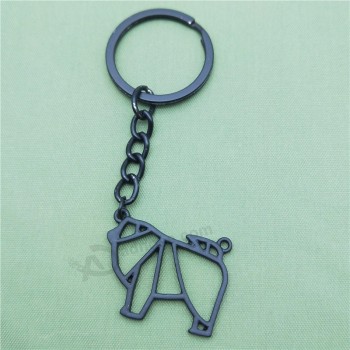 Nieuwe chow chow Sleutelhangers mode geometrische sieraden chow chow Auto sleutelhanger Tas sleutelhanger voor dames Heren