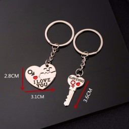40 Artart und weiseherz Schlüsselring silberne Farbenliebhaber lieben Schlüsselkette Valentinstaggeschenk 1 Paarpaare ich liebe dich beschriften keychain