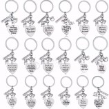 liefde hart appel heerser ABC boek charmes sleutelhanger leraar sleutelhanger sieraden leraar dag geschenken voor leraren sleutelhangers ringen houder