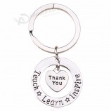 teacher keychain thank you teach learn inspire keyring Key ring jewelry For teachers Day gift