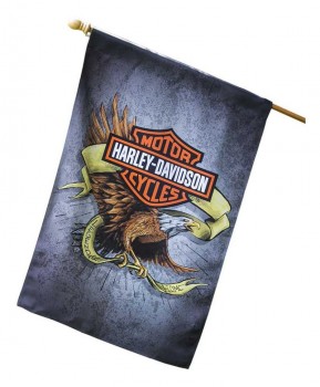 bandeira lendária da casa da águia da camurça de harley-davidson, frente e verso