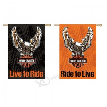 bandera del jardín del águila de doble cara de harley-davidson