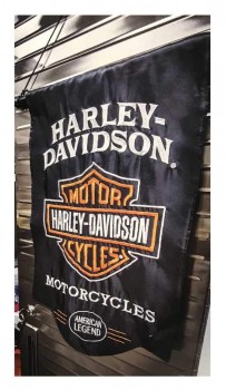 harley-davidson leyenda americana apliques esculpidos bandera del jardín