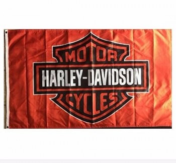 harley davidson 3X5 bandeira laranja com alta qualidade