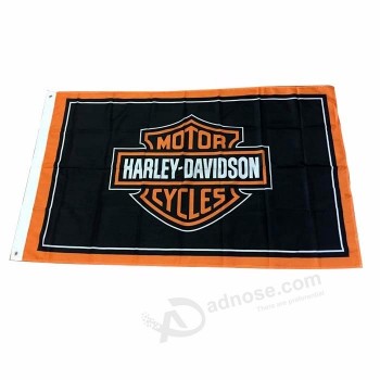 Personalizado de alta qualidade tela de seda impressa digital impresso tamanho diferente tipos diferentes país nacional harley davidson bandeira