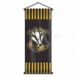 Impresión personalizada bandera del cartel HP Hogwarts hufflepuff cresta bandera de la pared harri potter scroll banner para regalo de halloween 45x110cm