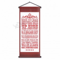 Großhandel benutzerdefinierte Scroll Banner Indoor Schlafzimmer Dekor hängende Wand Flagge für LFC Fußball Fan Geschenk 45x110cm