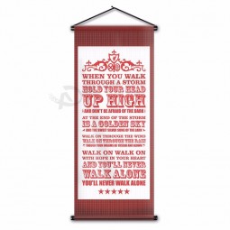 wholesale custom  scroll banner indoor bedroom decor hanging wall flag for LFC soccer Fan gift 45x110cm