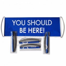 Atacado personalizado impresso 24 * 70 cm ventilador de esportes retrátil mão rolagem banner