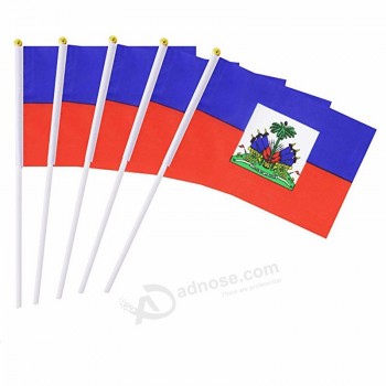 50 paquete de bandera de palo de Haití pequeña mini bandera de palo de mano