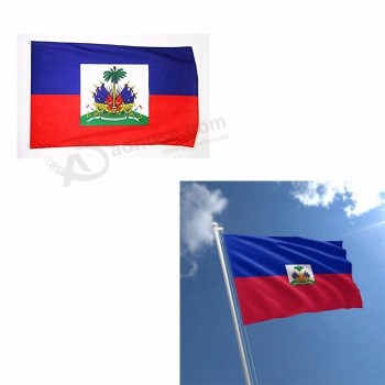 新的3x5ft其他尺寸的聚酯定制海地国旗用于户外悬挂