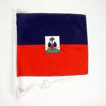 venda por atacado bandeira haitiana promocional de 100% poliéster para carro