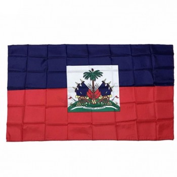 Impresión personalizada de buena calidad bandera del país de Haití