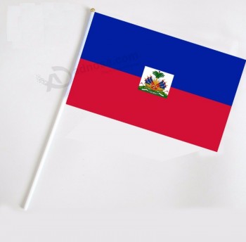 custom cheap haiti national mini polyester 20x30cm hand flags