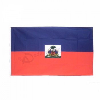 Custom Factory Woven Polyester Wind Fabric Print Haitian Flag