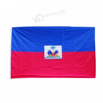 venda direta da fábrica personalizado barato esportes de futebol bandeira do país bandeira do haiti
