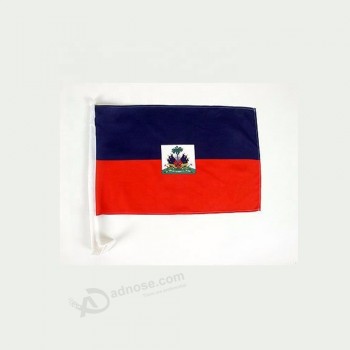 Bandera de la ventana del coche de Haití con asta de plástico