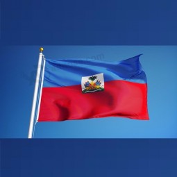 Manufacturer fade resistant flag custom polyester haiti flag