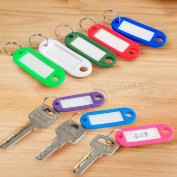 hotels colorful plastic keychain fobs language ID tags labels Key rings