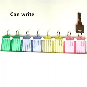 plastic Tag Key chain candy color baggage hotel office marking number classification keychains