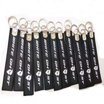 fabric Key Tag labels customized brand promotion gifts woven keychains for clothes