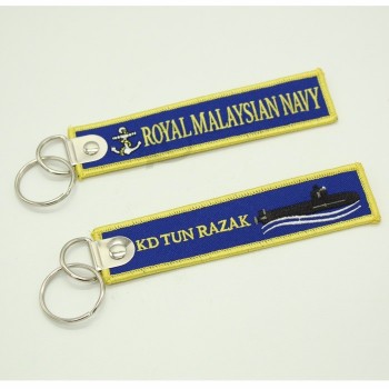 etichetta chiave del keychain del ricamo di volo stampata modo per il regalo