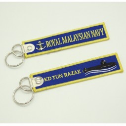 fashion printed flight embroidery keychain key tag for gift